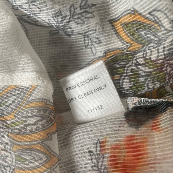 Alberto Makali Floral Sheer Long Dress Lace Trim Bell Sleeves Peasant Boho M - Picture 5 of 16